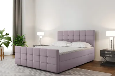 Produktbild von Boxspringbett Schlafzimmerbett SENON 180x220cm Stoff Rose inkl. Bettkasten