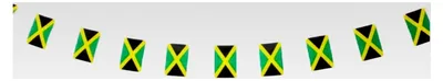 Produktbild von Jamaika Flagge 40 Stück Girlande 11,4 m Nationalflagge 14x21 cm für Garten und Bars Dekoration