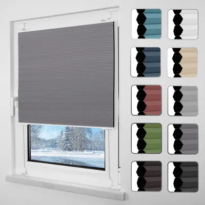 Produktbild von Wabenplissee Plissee ohne Bohren Verdunklung 90x130cm Grau, Thermo Plisseerollo Klemmfix Verdunklungsplissee für Fenster & Tür