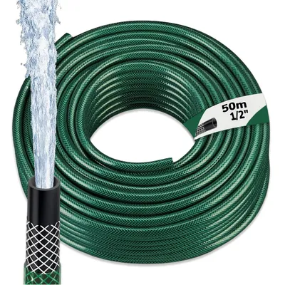 Produktbild von Gartenschlauch 1/2 Zoll 50 m, 4-lagig, verstärkt, UV-beständig, Wasserschlauch bis 20 bar