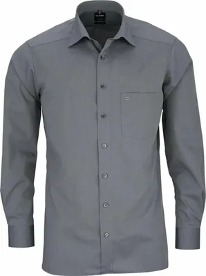 Produktbild von Olymp Hemd Modern Fit grau einfarbig