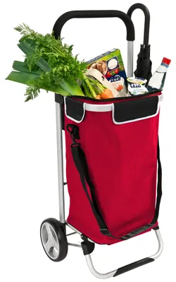 Image de Chariot de courses Bremermann BRINKUM - Capacité 45 L, chariot à main avec sac amovible, rouge