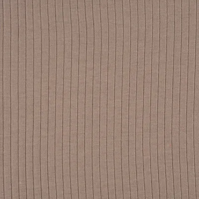 Produktbild von Jerseystoff Meterware Feinstrick Mandy gerippt einfarbig taupe 1,40m