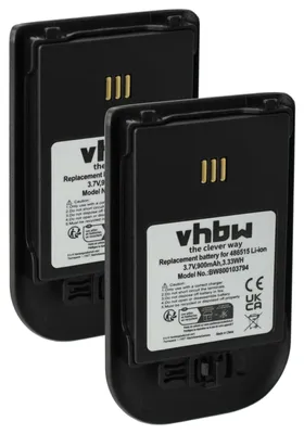 Produktbild von vhbw 2x Akku Ersatz für 0486515, 3BN78404AA, 660190/R1A, 660190/R1AA, 660190/R2B für schnurlos Festnetz Telefon (900 mAh, 3,7 V, Li-Ion) Schwarz