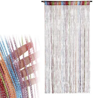 Imagen del producto de Unyqoos® Cortina anti-mosquitos y cortina de cuentas, 91 x 200 cm – Cortina para puerta, colores arcoíris, diseño bohemio, con ojales, fácil de instalar, protección contra insectos
