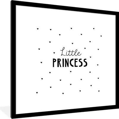 Produktbild von MuchoWow® Gerahmtes Poster Sprichwörter - Kleine Prinzessin - Mädchen - Prinzessin - Zitate 40x40 cm - Poster mit Schwarzem Bilderrahmen Wandposter Rahmen Foto Bilder - Poster - Plakat im Rahmen
