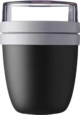 Produktbild von Mepal | Lunchpot mini Ellipse - Limited Edition Schwarz | Praktischer Müslibecher & Joghurtbecher | To Go Becher | Geeignet für Tiefkühler, Mikrowelle & Spülmaschine | 300 ml