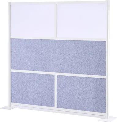 Produktbild von VEVOR Trennwand, Sichtschutzwand, 1 Stk., 178 x 178 cm, modulare Raumteilerwand, PET-Arbeitsplatztrennwand mit Acrylfenster, Wandschirm, freistehende Paravent Ideal für Büro Bibliothek