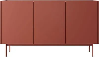 Produktbild von Kommode COLOR ROT 144 cm mit 3 Türen Sideboard Metallbeine Ceramic RED