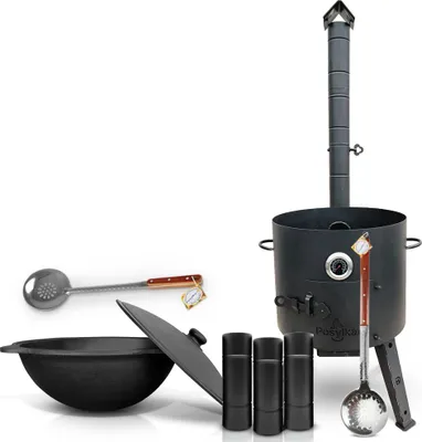 Produktbild von Feuerofen Utschak Ø 44 cm. mit Gusseisen Kazan 16 L Kasan Казан Учак Учаг Uchag