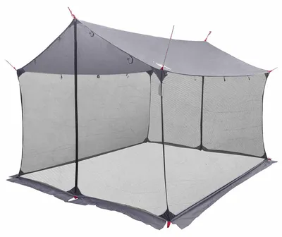 Produktbild von vidaXL Camping-Tarp mit Netzwänden Grau und Orange 340 x 260 x 220 cm