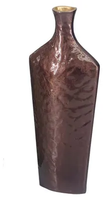 Produktbild von Braune Aluminiumvase, 17 x 8 x 40,5 cm