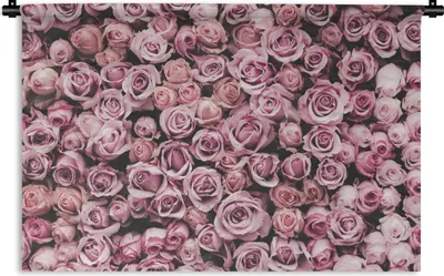 Produktbild von MuchoWow® Wandteppich Wandbehang Blumen - Rosen - Natur - Rosa - Botanisch 90x60 cm Tapisserie Dekoration Wandtuch - Wandskulpturen - Bildteppich