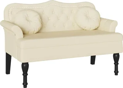 Produktbild von vidaXL Chesterfield Bank Creme 120,5 x 65 x 75 cm Kunstleder