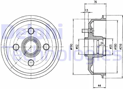 Produktbild von 2x DELPHI Bremstrommel BF229 für FORD Fiesta Mk4 Schrägheck (JAS JBS) KA (RB_)