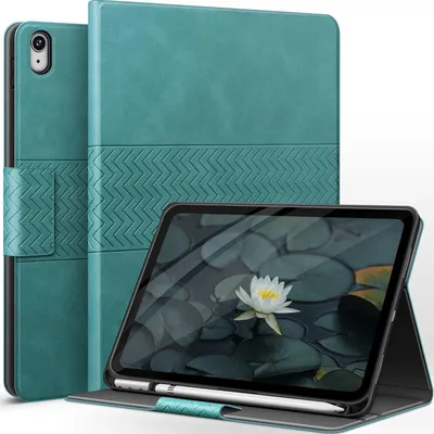 Obrázek produktu pro iPad 10. generace 2022 pouzdro s držákem na pero, automatické uspání/probuzení, kryt zPolyuretankůže, zelený