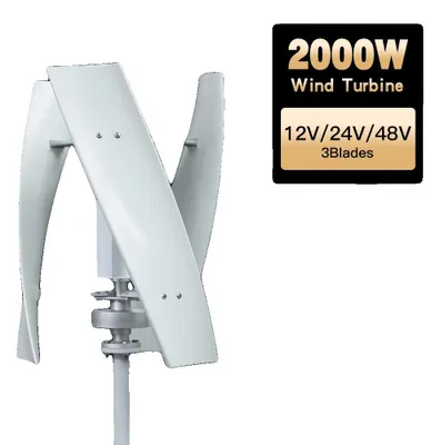 Imagen del producto de Turbina eólica, eje vertical, funcionamiento silencioso, con controlador, 2000W, 24V