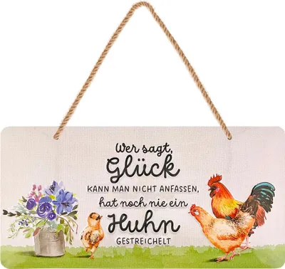 Produktbild von Retro Blechschild Hühnerstall, Hühner Zubehör, lustige Schilder mit Sprüchen, vintage Metallschilder Huhn Deko für den Hühnerstall