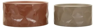 Obrázek produktu pro Konferenční stolky Norimberga v červené a bílé barvě z kovu – sada Ø 62 × 30 a Ø 51 × 26 cm