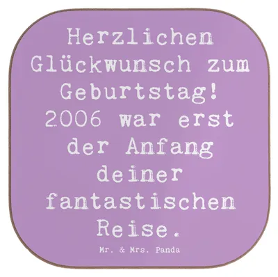 Produktbild von Mr. & Mrs. Panda Tassen Untersetzer Spruch 2006 Geburtstag - Lavendeltraum - Geschenk, Abenteuer, Tischuntersetzer, Alter, Geburtsjahr, Geburtstagsparty, Coaster