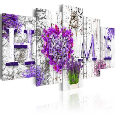 Produktbild von Modernes Wandbild 020115-80 (150x75) - 5 Teilig Bilder Fotografie auf Vlies Leinwand Foto Bild Dekoration Wand Bilder Kunstdruck Buddha Blumen