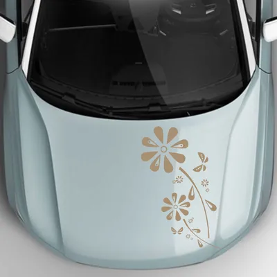 Produktbild von Aufkleber - Autoaufkleber "Margaritenblüten" 50cm x 25cm braun - Tuning Carystyling Heckscheibe Auto