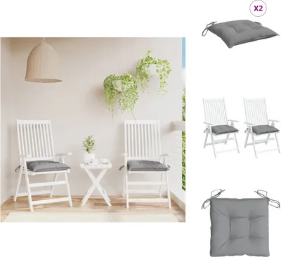 Produktbild von vidaXL Stuhlkissen 2 Stk. Grau 40x40x7 cm Oxford-Gewebe -  Sitzpolster