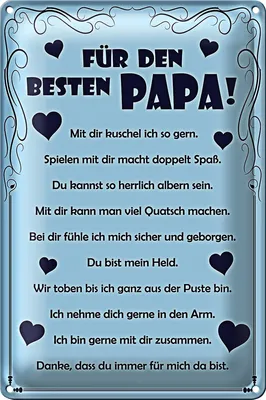 Produktbild von Blechschild Spruch 20x30cm Für den besten Papa