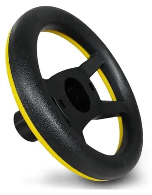 Produktbild von Peg Perego - Lenkrad schwarz/gelb passend zu John Deere Gator, Dual Force, Ground Force und Ground Loader