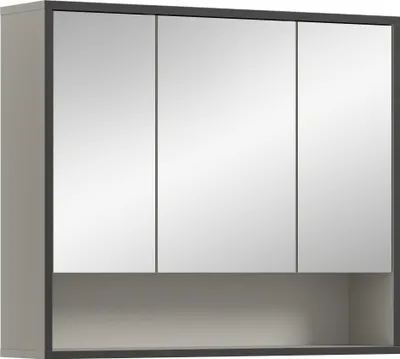 Produktbild von Badezimmerspiegelschrank >Bagno< in kaschmir Nachbildung - 80x68x19cm (BxHxT)