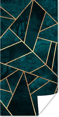 Produktbild von MuchoWow® Poster Steine - Gold - Luxus - Muster - Abstrakt 60x120 cm - Wandschmuck