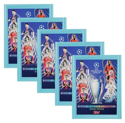 Obrázek produktu pro Topps – Liga mistrů 2024/2025 – sběratelské samolepky – 5 sáčků