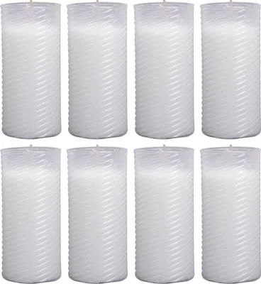 Produktbild von Ersatzkerze N3 Weiß H13 cm (8er-Pack) – Grabkerze Nachfüllkerze mit ca. 50h Brenndauer, für Grableuchte & Grablampe, langlebig & gleichmäßig brennend