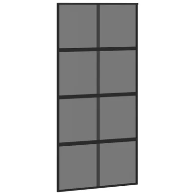 Zdjęcie produktu dla Drzwi przesuwne, czarne, 102,5x205cm, szkło hartowane aluminium