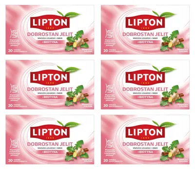 Produktbild von Lipton Darmwohl Kräutertee 6x 20 Teebeutel - Tee Löwenzahn Ingwer & Biotin