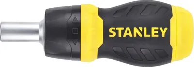 Produktbild von Stanley Bit-Schraubendreher kurze Ausführung mit Ratsche und sechs Bits