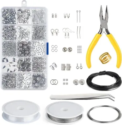Image de Kit de fabrication de bijoux avec pinces et accessoires - KUUQA