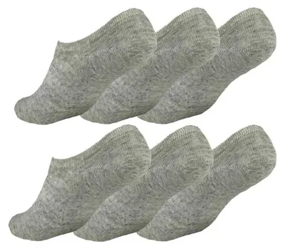 Produktbild von 6 Paar Damen Herren Füßlinge Sneaker Sport Socken, 6 Paar, Grau/39-42