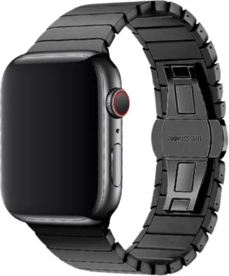 Produktbild von Armband für Apple Watch Series 8 7 6 5 4 3 2 1 SE - Premium Edelstahl Band Ersatzarmband Armband - Schwarz - 38mm 40mm 41mm