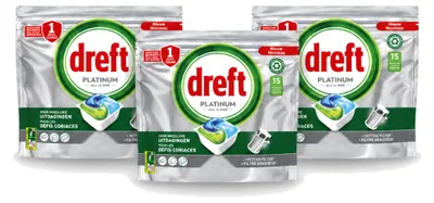 Produktbild von 3 x Dreft Platinum All In One Spülmaschinen-Tabs - Vorteilspackung - 3 Stücke