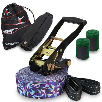 Obrázok produktu pre Súprava na slackline, 15 metrov, s ochranou pre stromy