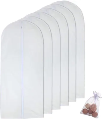 Productafbeelding van Transparante kledinghoes waterdichte en stofdichte - Set van 6 - Stoelhoezen Met Ritssluiting Voor Hemdkostuums Jassen 6