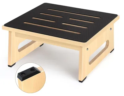 Immagine prodotto di Solidchoice - Poggiapiedi in legno con base in gomma antiscivolo