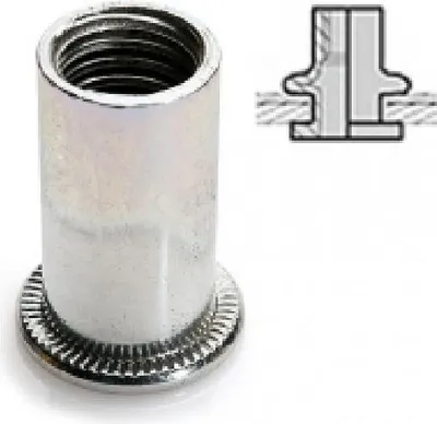 Image de 40 écrous M6 à sertir acier avec tête plate