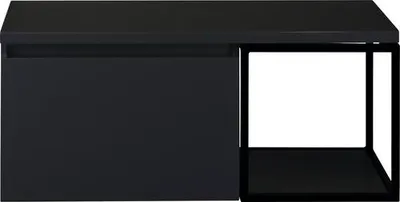 Produktbild von Sanox Waschtischunterschrank Frozen BxHxT 100 x 43 x 45 cm Frontfarbe schwarz matt mit Waschtischplatte und Seitenregal