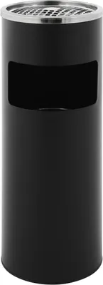 Produktbild von Runder Kombiascher | 12,5 Liter, HxØ 61x25cm | Verzinkter Inneneimer | Schwarz