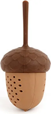 Produktbild von Teesieb für losen Tee mit Griff, feines Silikongewebe, Mini-Teebereiter in Tannenzapfenform, wiederverwendbarer Teefilter, Zubehör für die Teezubereitung