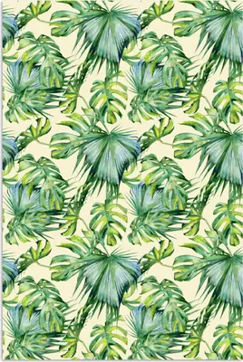 Produktbild von MuchoWow® Poster Jahrgang - Muster - Monstera 60x90 cm - Wanddekoration