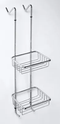 Image de Porte objet de douche à accrocher CYTRO en laiton chromé 17x14x70 cm