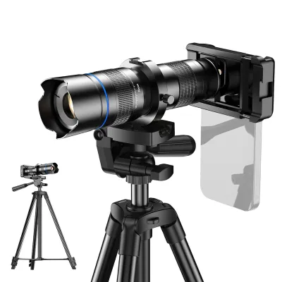 Produktbild von APEXEL APL-20-40XCR50 Monokular-Teleskop mit 20-40-fachem Zoom, 50-mm-Teleobjektiv aus Metall, 4K-HD-Mehrschichtbeschichtung mit Stativstaender und Telefonclip fuer Vogelbeobachtung/Sternenbeobachtung/Jagd/Camping/Wandern/Reisen